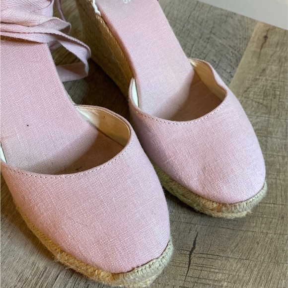 XX SOLD XX Soludos lace up pink espadrilles sz7 - Picture 2 of 5